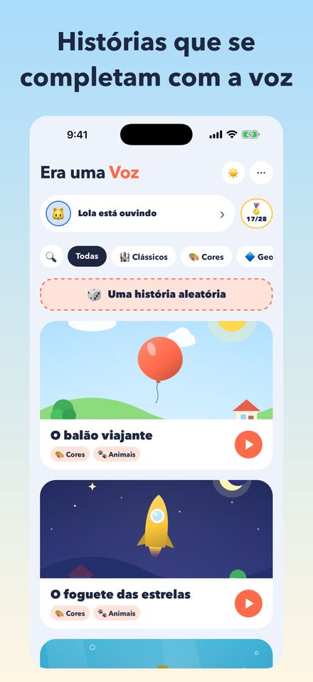 Lista de histórias